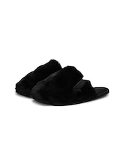 Черный - Calvin Klein тапочки из искусственного меха - Изображение 3 из 7