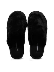 Черный - Calvin Klein тапочки из искусственного меха - Изображение 5 из 7