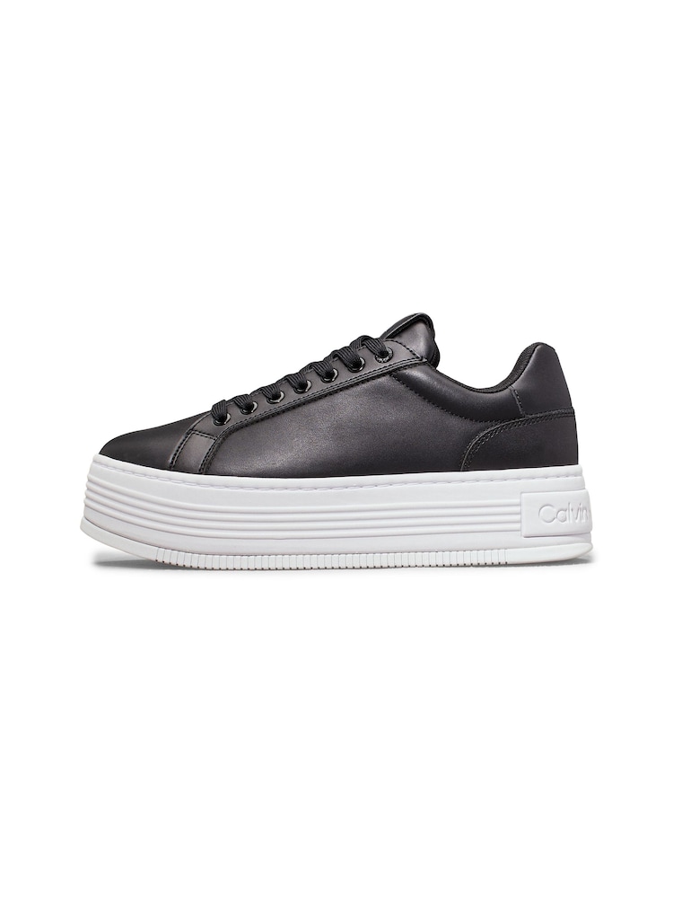 Calvin Klein White Bold Platform Low Leather Trainers - Image 3 of 7