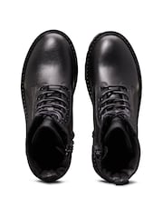 Calvin Klein Black Leather Combat Boots - Image 4 of 7