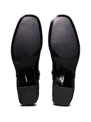 Calvin Klein Black Leather Ankle Boots - Image 6 of 7