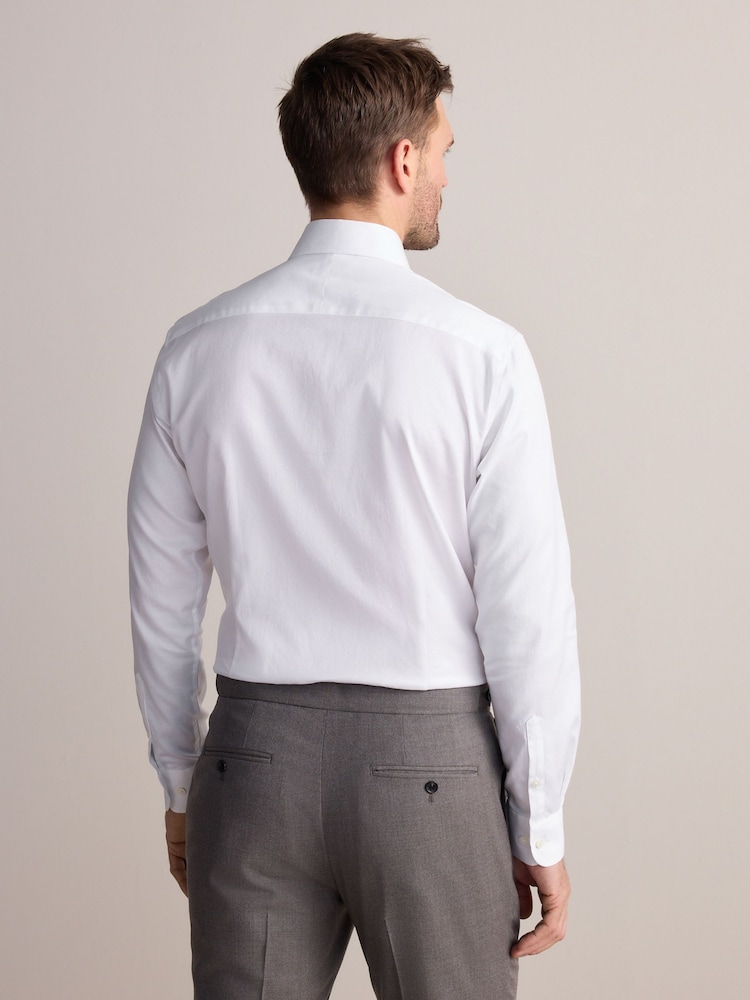 Blanc - Slim Fit (Slim Fit) - Signature 100% coton avec chemise élégante texturée - Image 4 of 8