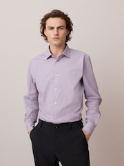 Purple Slim Fit Easy Care Single Cuff Smart Shirt - Image 1 of 6