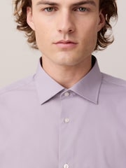 Purple Slim Fit Easy Care Single Cuff Smart Shirt - Image 4 of 6