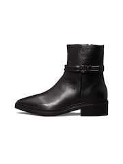 Calvin Klein Black Leather Heeled Ankle Boots - Image 2 of 7