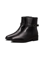 Calvin Klein Black Leather Heeled Ankle Boots - Image 3 of 7
