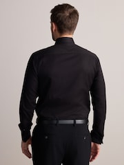 Черный - Зауженный крой - Рубашка из 100% фактурного хлопка Signature Premium - Image 4 of 8