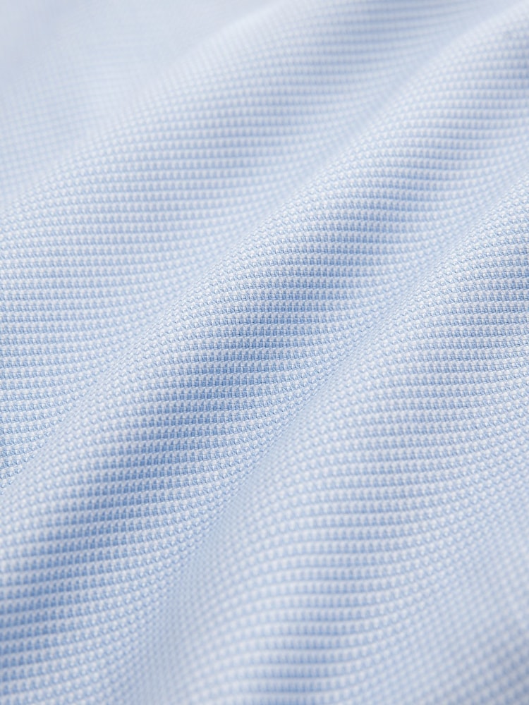 Blue Slim Fit Signature 100% Cotton with Textured Smart Shirt - Image 8 of 8 Blue Slim Fit Signature 100% Cotton with Textured Smart Shirt - Image 8 of 8