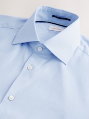 Blue Regular Fit Signature 100% Cotton with Textured Smart Shirt - Image 6 of 7