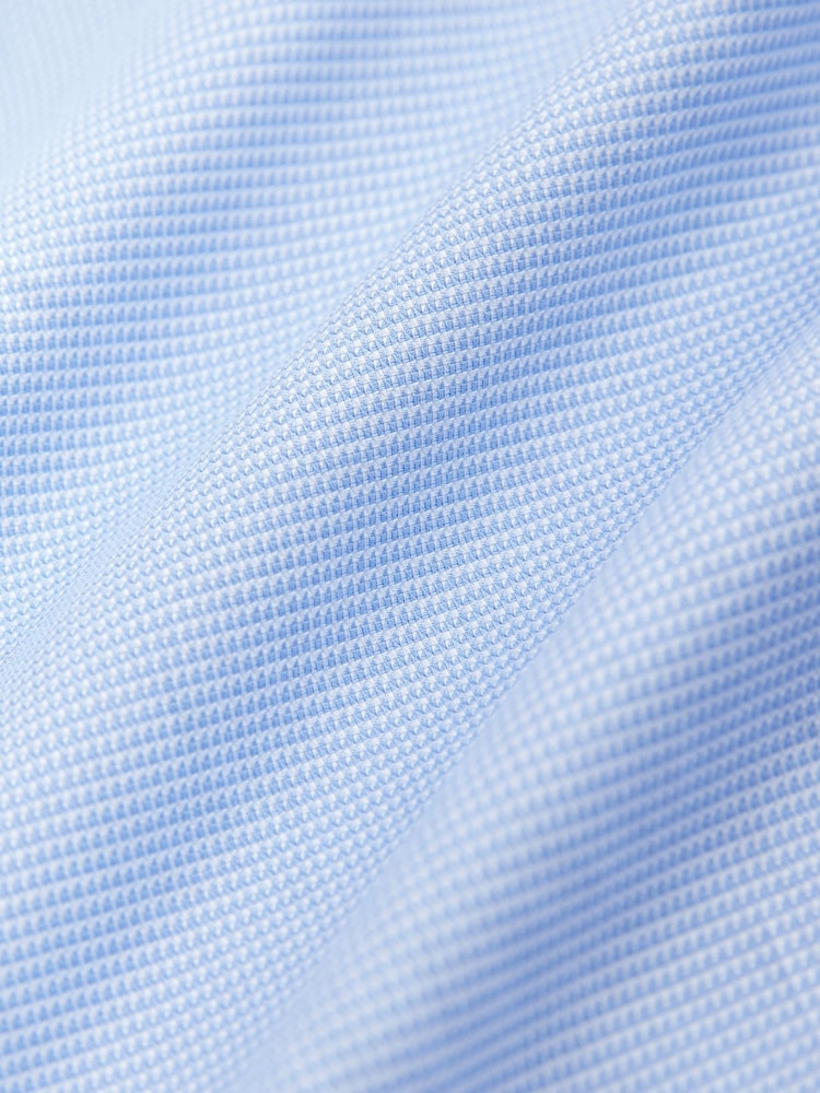 Blue Regular Fit Signature 100% Cotton with Textured Smart Shirt - Image 7 of 7 Blue Regular Fit Signature 100% Cotton with Textured Smart Shirt - Image 7 of 7