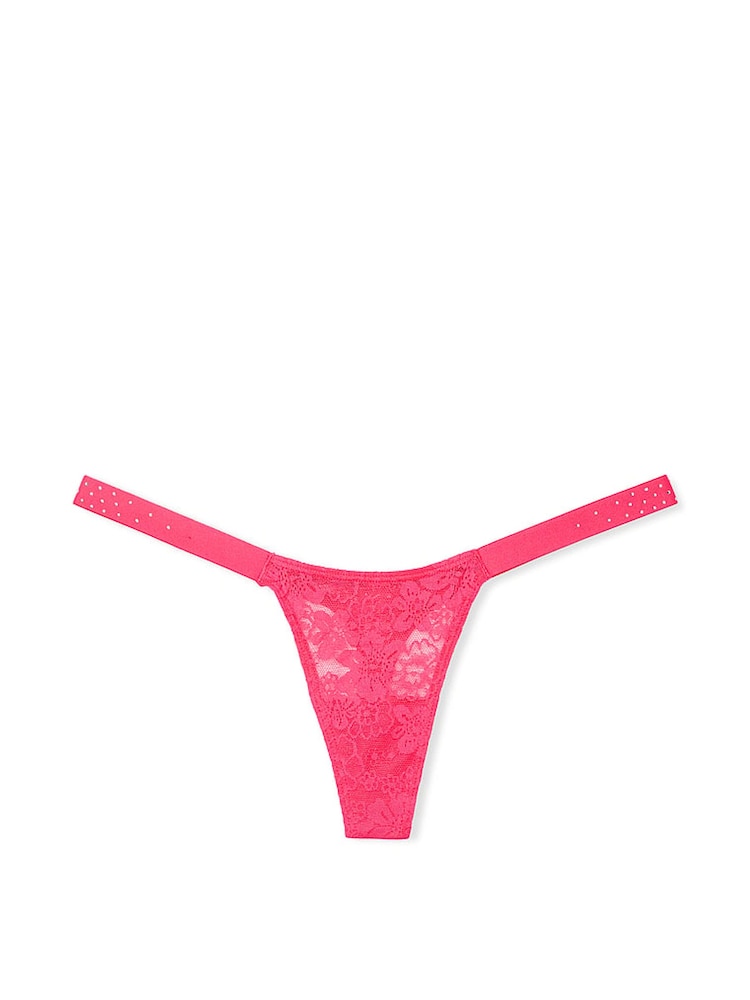 Victoria's Secret PINK Double Bubble Pink Mini Scoop Thong Lace Logo Scoop Knickers - Image 3 of 3