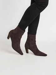 Long Tall Sally Black Mid Heel Ankle Boots - Image 1 of 5