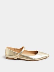 Long Tall Sally Gold Flat Point Mary Jane Shoes - Image 1 of 4