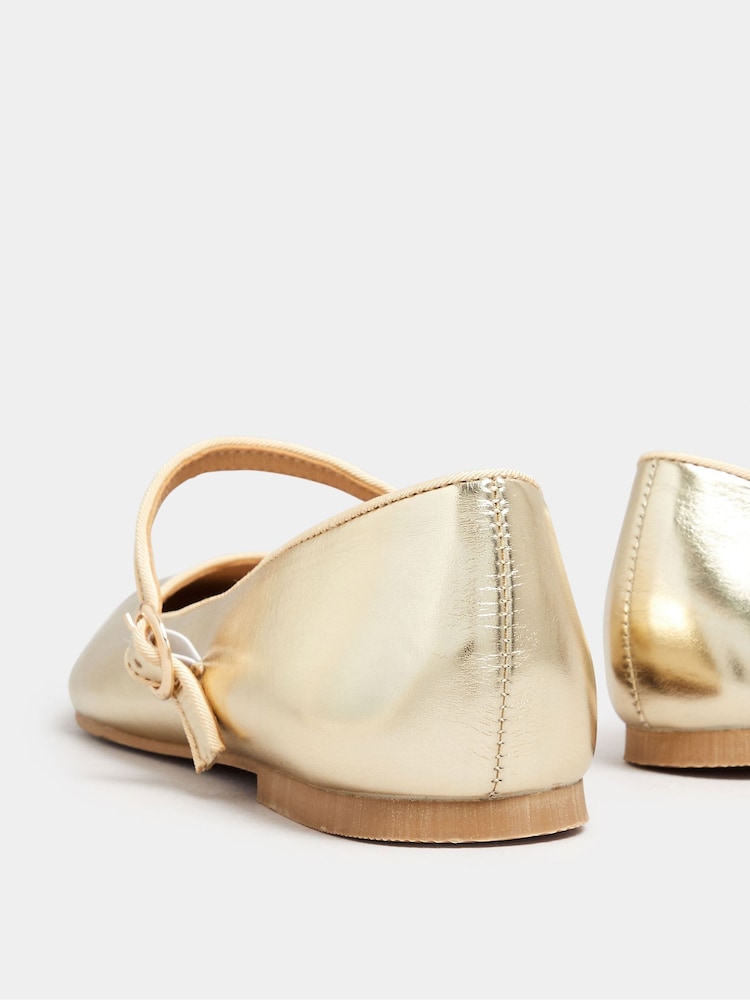 Long Tall Sally Gold Flat Point Mary Jane Shoes - Image 2 of 4