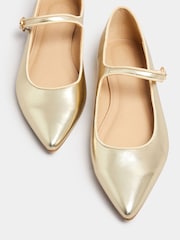 Long Tall Sally Gold Flat Point Mary Jane Shoes - Image 3 of 4