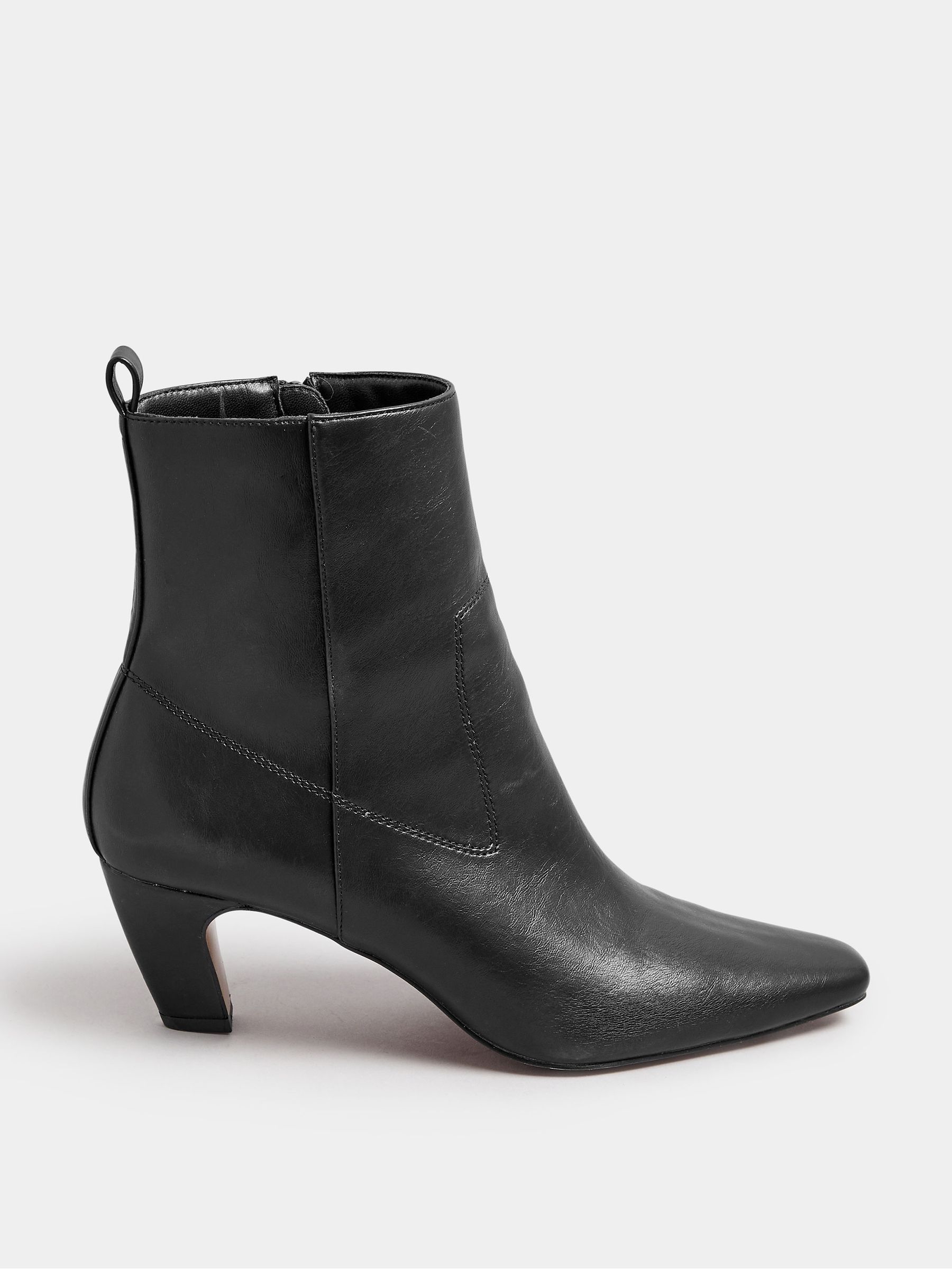 Long Tall Sally Black Mid Heel Ankle Boots