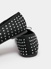 Long Tall Sally Black Diamante Ballet Pumps - Image 3 of 5