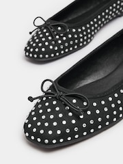 Long Tall Sally Black Diamante Ballet Pumps - Image 4 of 5