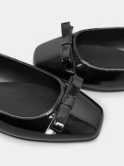 Long Tall Sally Black Ballet Bow Square Toe Pumps - Image 5 of 5
