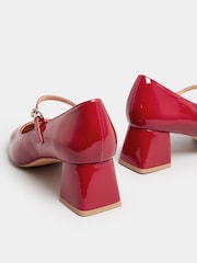 Long Tall Sally Red Mid Block Mary Jane Shoes - Image 4 of 5