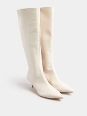 Long Tall Sally Natural Dressy Knee High Point PU Boots - Image 2 of 5