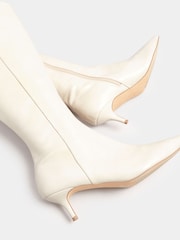 Long Tall Sally Natural Dressy Knee High Point PU Boots - Image 5 of 5