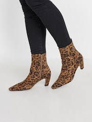 Long Tall Sally Brown Mid Heel Ankle Boots - Image 1 of 5