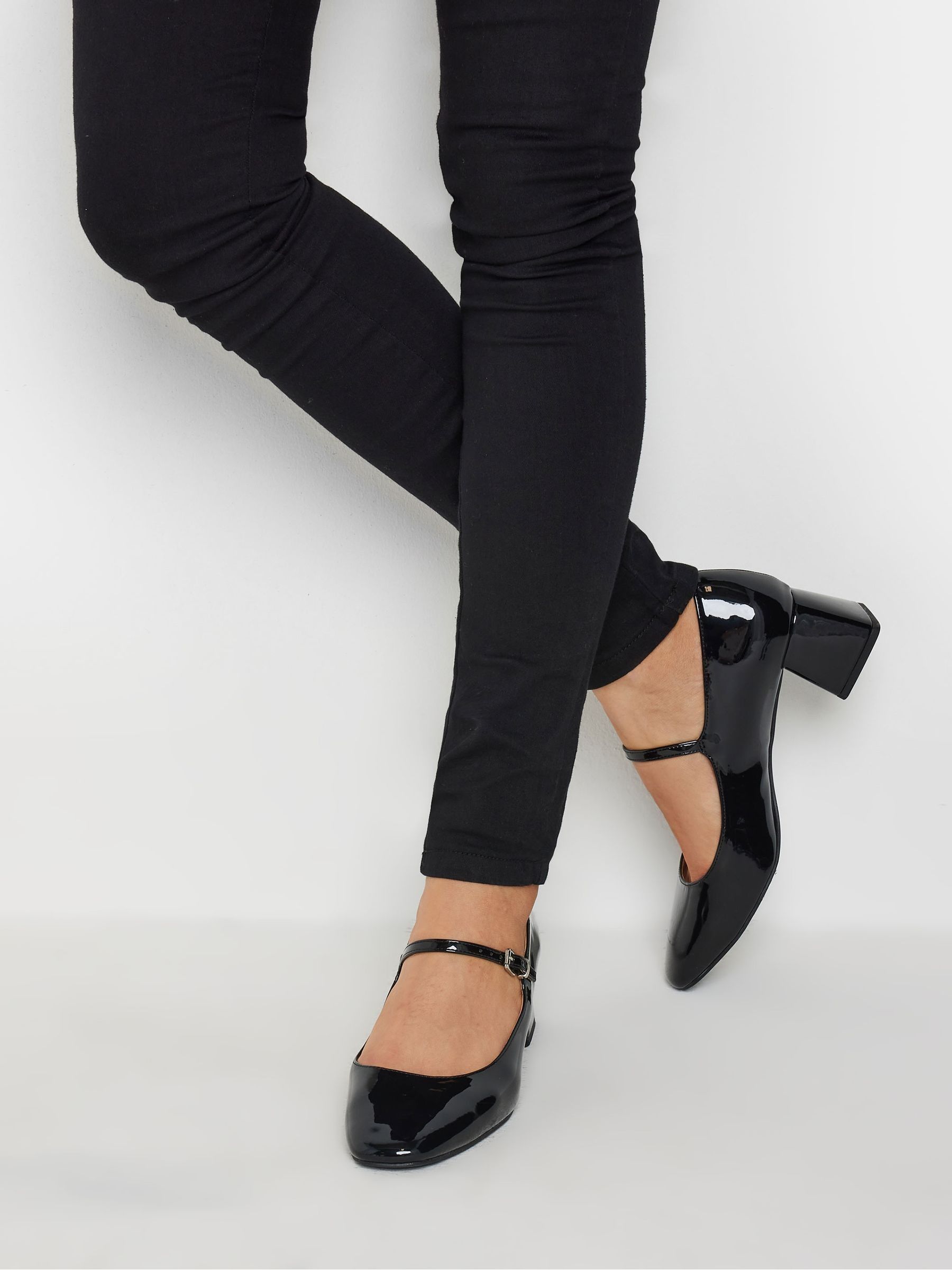 Buy Long Tall Sally Black Mid Block Mary Jane Shoes from the Next UK online shop
