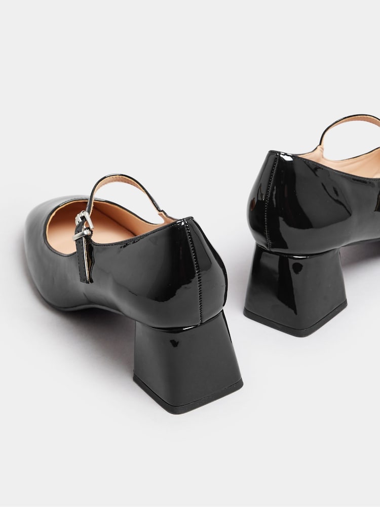 Long Tall Sally Black Mid Block Mary Jane Shoes - Image 5 of 5