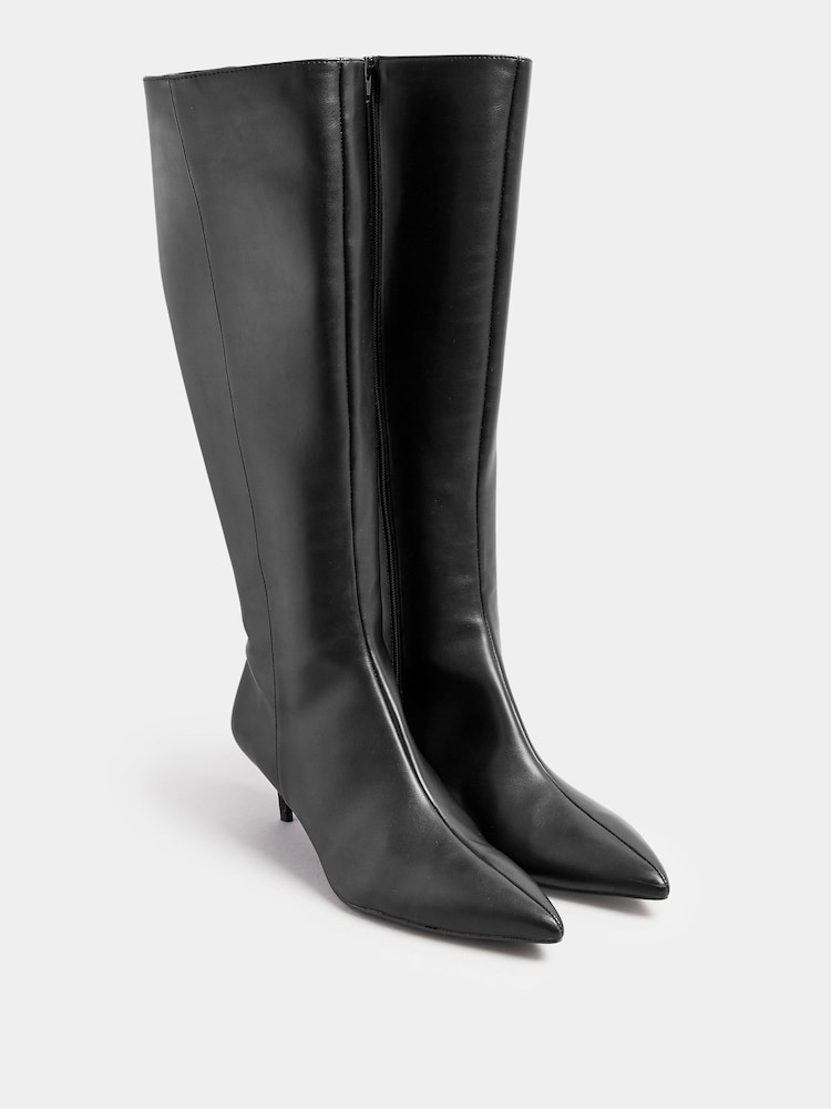 Negro - Long Tall Sally Dressy Knee Alto Point PU Boots - Imagen 2 de 4 Negro - Long Tall Sally Dressy Knee Alto Point PU Boots - Imagen 2 de 4
