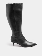 Long Tall Sally Black Dressy Knee High Point PU Boots - Image 3 of 4