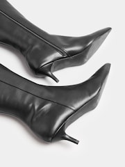Long Tall Sally Black Dressy Knee High Point PU Boots - Image 4 of 4