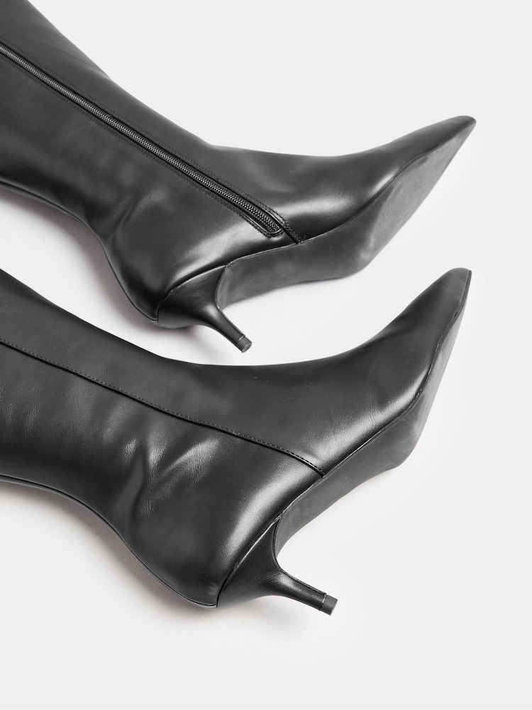 Negro - Long Tall Sally Dressy Knee Alto Point PU Boots - Imagen 4 de 4 Negro - Long Tall Sally Dressy Knee Alto Point PU Boots - Imagen 4 de 4