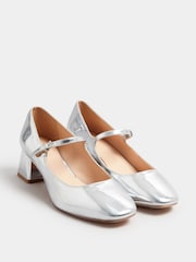 Long Tall Sally Silver Mid Block Mary Jane Shoes - Image 3 of 5