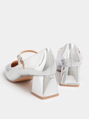 Long Tall Sally Silver Mid Block Mary Jane Shoes - Image 4 of 5