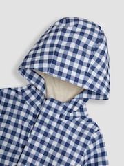 JoJo Maman Bébé Gingham Gathered Waterproof Jacket - Larawan 6 ng 7