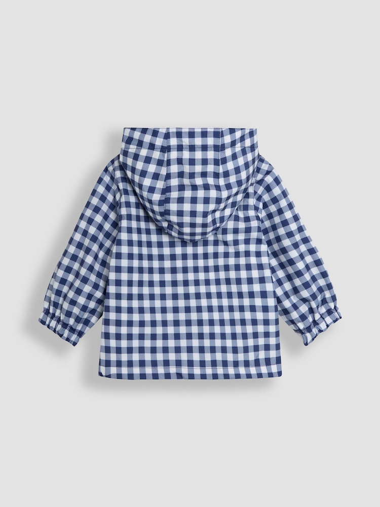 JoJo Maman Bébé Gingham Gathered Waterproof Jacket - Larawan 7 ng 7