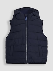 JoJo Maman Bébé Navy Quilted Puffer Gilet - Image 1 of 3
