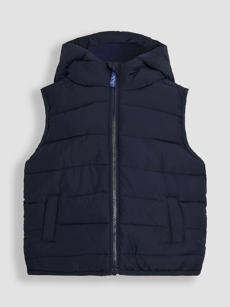 JoJo Maman Bébé Navy Quilted Puffer Gilet - Image 1 of 3