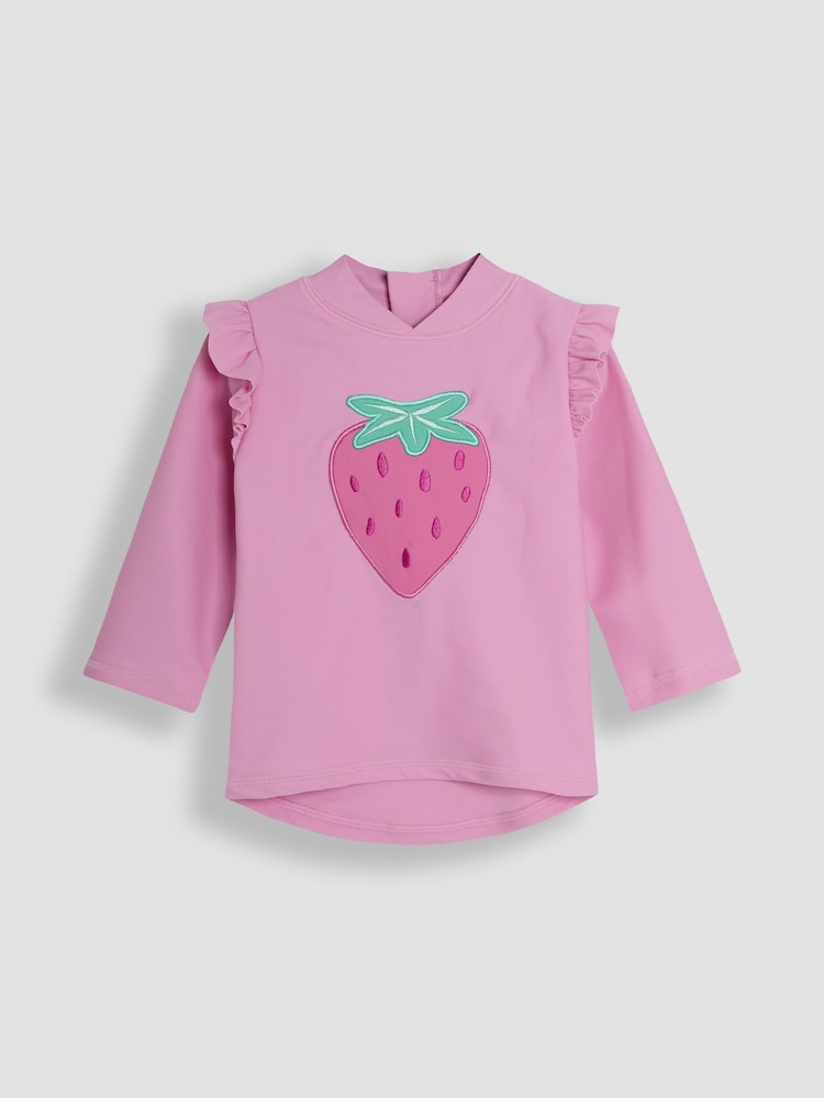 JoJo Maman Bébé Pink Appliqué Sun Protection Rash Vest - Image 1 of 3