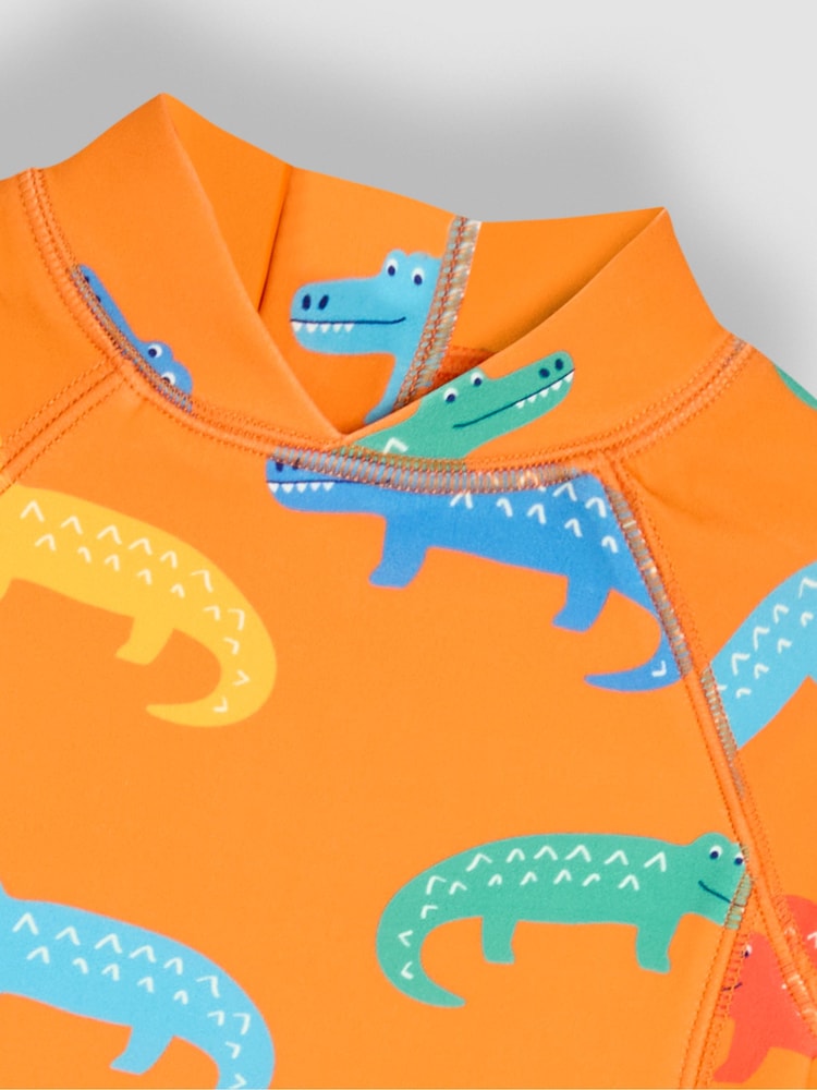 JoJo Maman Bébé Orange Crocodile Sun Protection Suit - Image 4 of 4