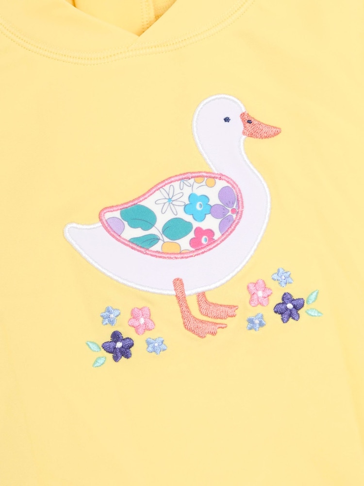 JoJo Maman Bébé Yellow Appliqué Sun Protection Rash Vest - Image 3 of 3
