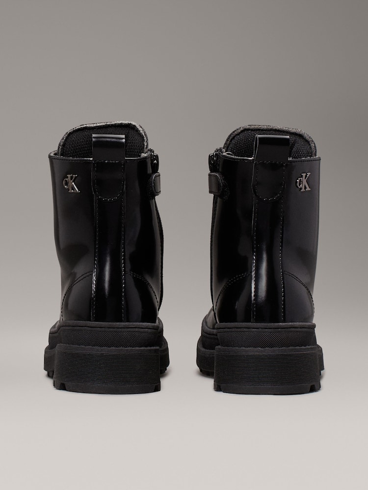 Calvin Klein Black Lace Up Boots - Image 4 of 7