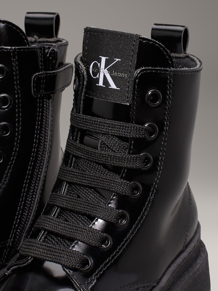 Calvin Klein Black Lace Up Boots - Image 7 of 7