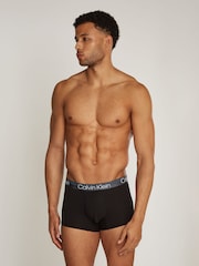 Calvin Klein Black/Natural Band Structure Cotton Trunks 3 Pack Boxers - Image 2 of 6