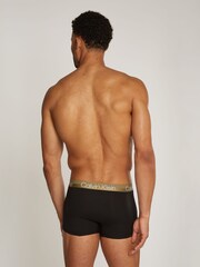 Calvin Klein Black/Natural Band Structure Cotton Trunks 3 Pack Boxers - Image 4 of 6