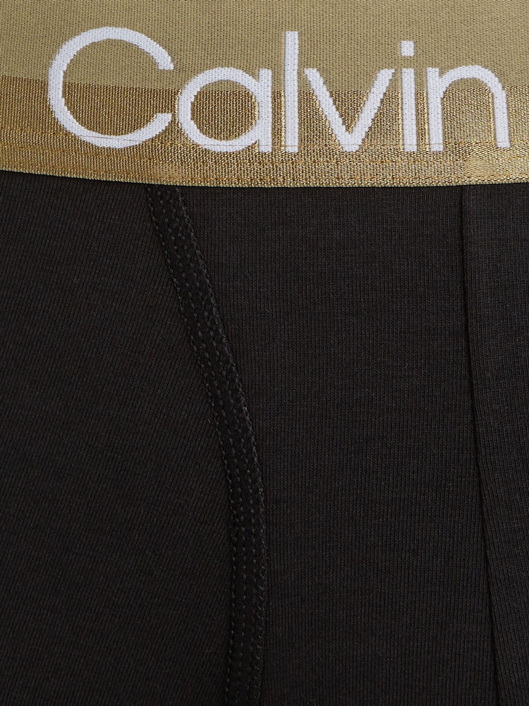 Calvin Klein Black/Natural Band Structure Cotton Trunks 3 Pack Boxers - Image 6 of 6