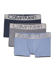 Calvin Klein Blue Sustainable Steel Trunks 3 Pack - Image 1 of 1