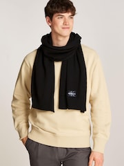 Calvin Klein Black Monogram Logo Patch Scarf - Image 4 of 4