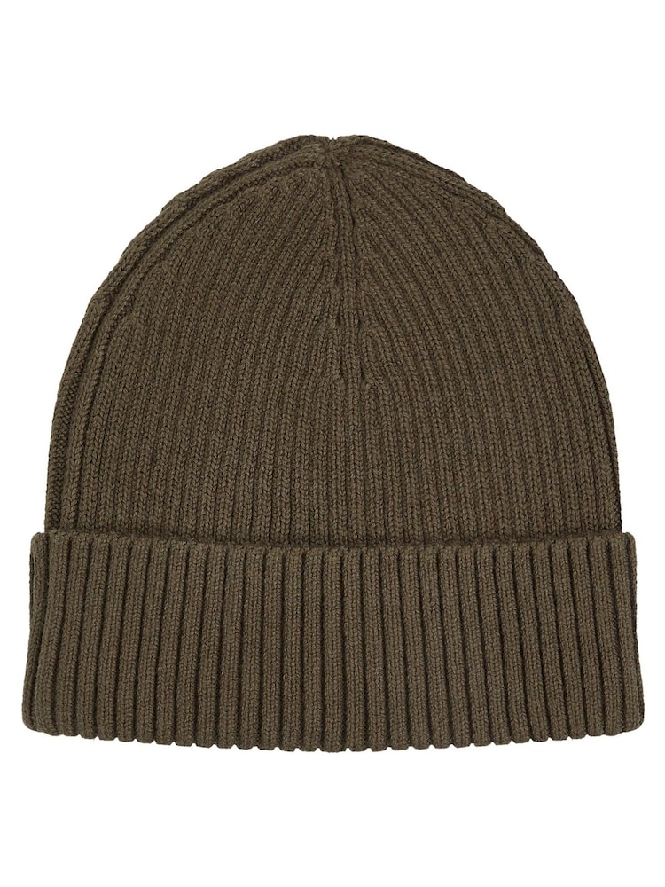 Calvin Klein Green Classic Cotton Rib Beanie - Image 2 of 3